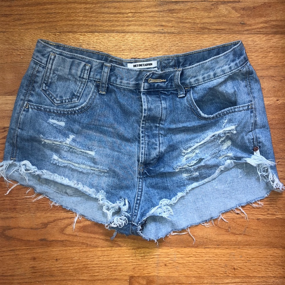 One Teaspoon Light Denim Shorts